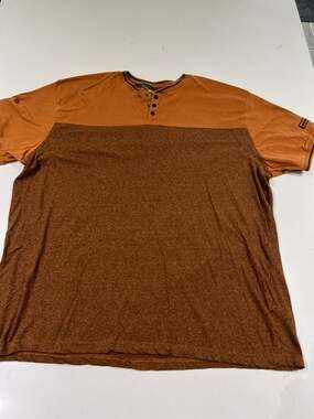 paperdenim&cloth Men's Two-Tone Henley Short Sleeve T-Shirt Size 3X
